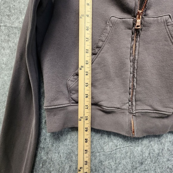 Frank & Eileen Tee Lab Zip Hoodie Sweatshirt Womens Small Worn Edge Crop Gray - Picture 11 of 11